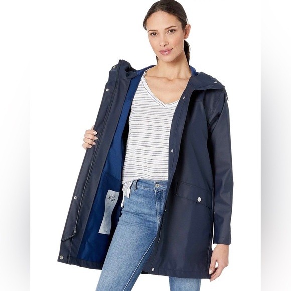 NWT Helly Hansen HH Women’s Waterproof Rain Jacket In Navy - Picture 9 of 10